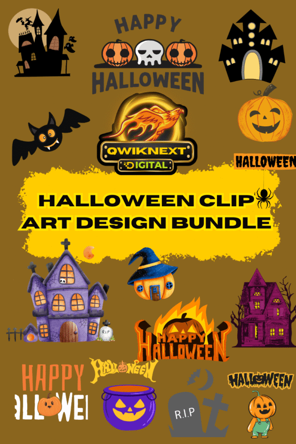 Halloween Clip Art Design Bundle – 50 Spooky & Fun PNG Images | High-Quality Printable Graphics for POD, Cricut & Sublimation | Instant Download