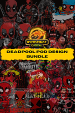 Deadpool POD Design Bundle | 32 Epic Designs | 64 AI + PNG Files for T-Shirts, Stickers, Posters & More