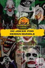 Joker Clip Art Design Bundle – 21 Iconic Joker Artworks | 42 Files in PNG & AI for POD, Apparel, Stickers, Posters & More