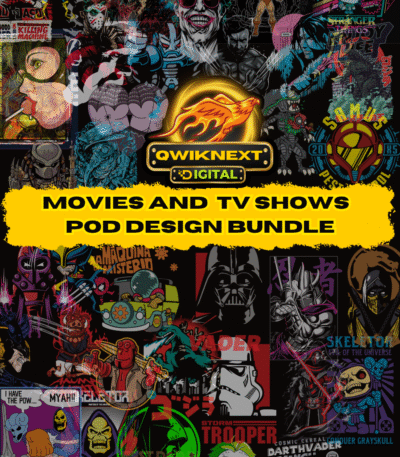 TV Shows Mega Design Bundle for POD – 270 Iconic Designs | 540 Files (PNG + AI) | Fan Favorites Collection