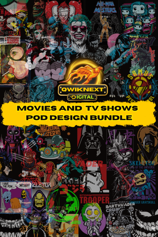 TV Shows Mega Design Bundle for POD – 270 Iconic Designs | 540 Files (PNG + AI) | Fan Favorites Collection