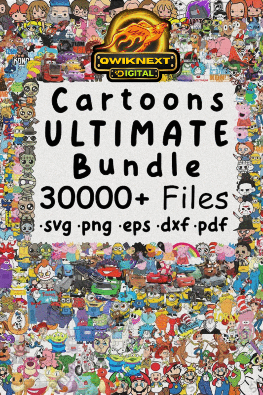 30K+ Cartoon Ultimate Design & Clipart Bundle | SVG, PNG, EPS, DXF, PDF | For POD, Cricut, Sublimation & Merch