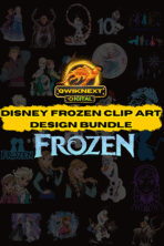 Disney Frozen Clipart POD Design Bundle | 400+ Magical Graphics | PNG, SVG, DXF, PDF Files