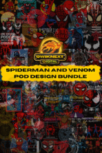 SPIDERMAN UNIVERSE Design Bundle | 315 High-Quality Spiderman & Venom Files | 157 AI + 158 PNG for POD, Merch & Cricut Projects