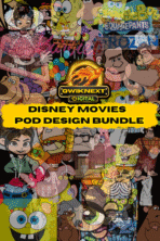 Disney Movies Clip Art Bundle – 2700+ High-Quality Files | 20 Fan-Favorite Sets | PNG, EPS, AI, PDF & DXF for POD Designs