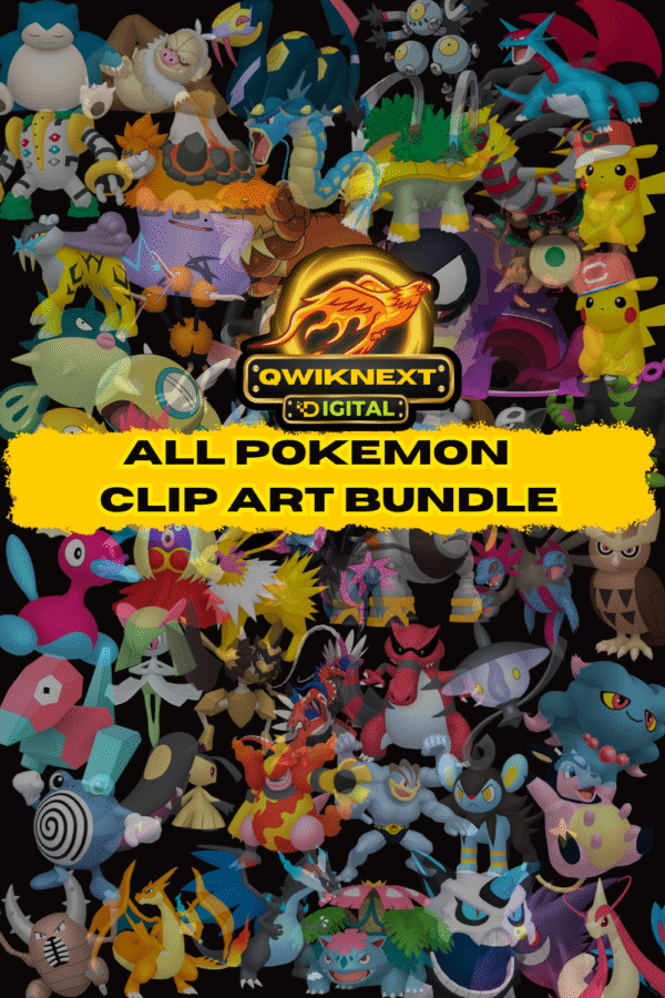 Pokemon Clip Art Mega Bundle – 3000+ High-Quality PNG & SVG Files | Perfect for POD, Crafts & Digital Designs