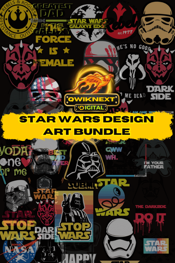 Star Wars POD Design Mega Bundle – 800 Iconic Designs | 1500+ PNG & AI Files for Apparel, Merch & More