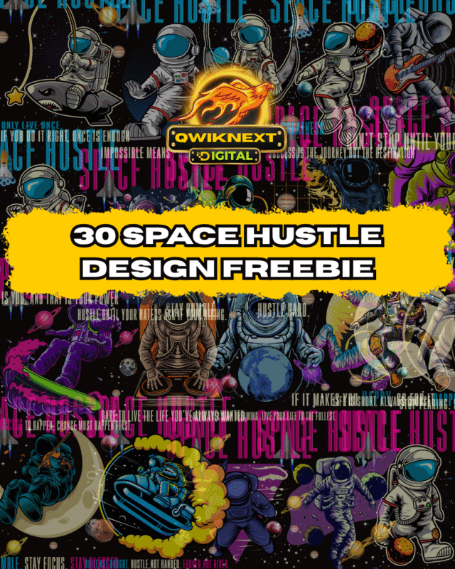 30 Space Hustle Design Bundle – Freebie for Dreamers, Creators & POD Artists