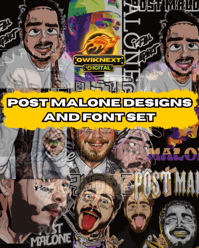 Post Malone Design & Font Set – Freebie Bundle for Creators & Fans