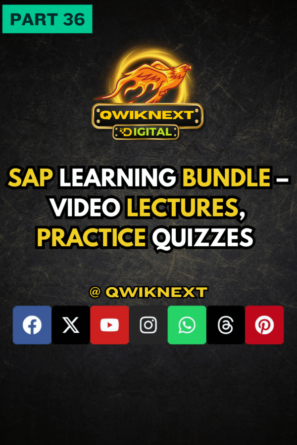 SAP Learning Bundle – Video Lectures, Practice Quizzes & Study Documents