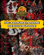 50+ Samurai Anime Design Bundle | Premium Warrior-Themed Illustrations for POD, Merch & Digital Creativity