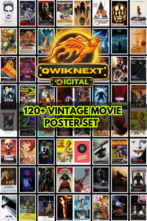 Vintage Movie Poster Bundle 120+ Retro Film Art Collection (High-Quality Digital Download)