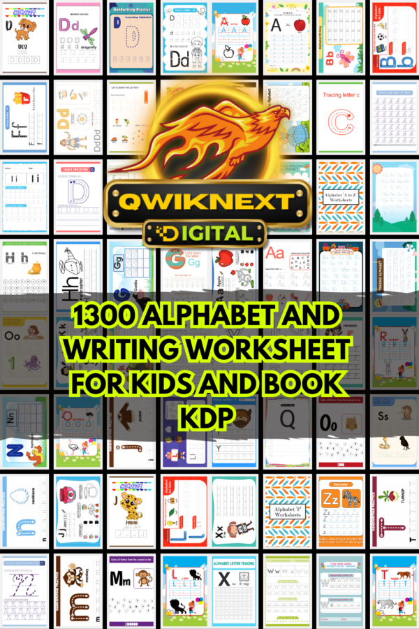 Alphabet Tracing Worksheets (1300+ Pages) | Kids Writing Practice A–Z, Handwriting, Preschool Learning | KDP POD Printable Bundle