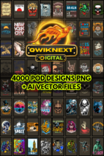 4000+ Print-on-Demand Design Mega Bundle – PNG & AI Vector Files for T-Shirts, Merch & Commercial Use