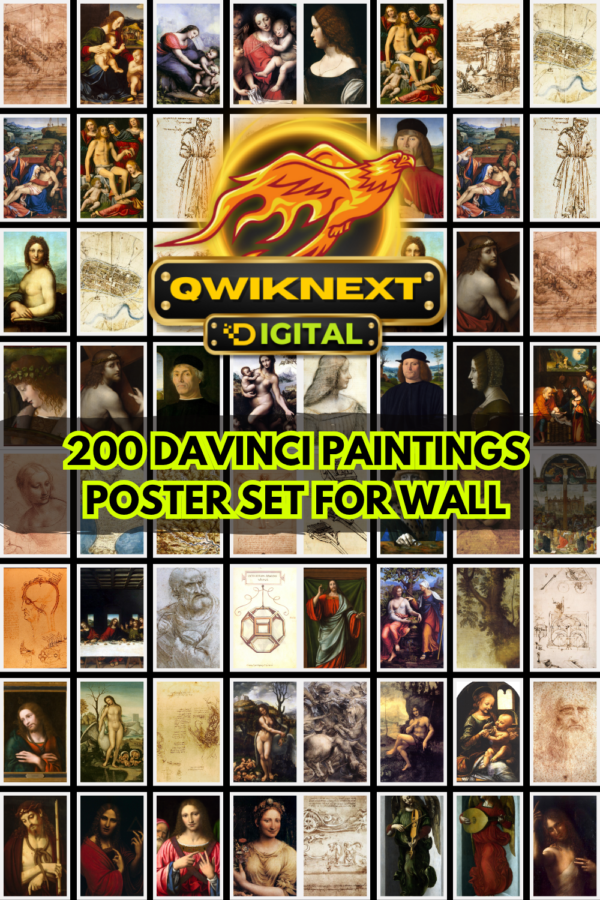 Da Vinci Paintings Bundle – 200+ Renaissance Art Posters for Wall (High-Resolution Digital Download)