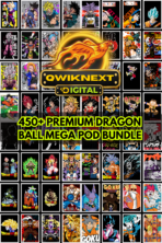 Dragon Ball 450+ Anime-Inspired Fan Made Mega Bundle – PNG Files for Print-on-Demand, T-Shirts & Merch