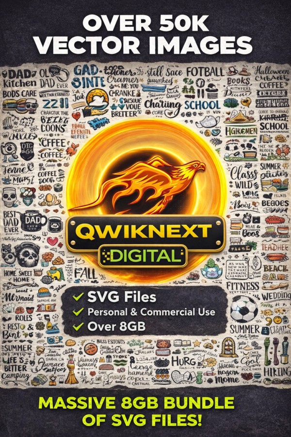 Vector 50,000+ SVG Mega Bundle – 8GB Vector Designs for Print on Demand, Cricut, T-Shirts & Digital Products