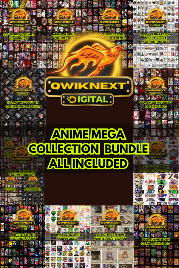 Ultimate Anime-Style Design Toolkit – 800+ Poster Layouts, Manga Frames & Shonen Typography Templates for Print-on-Demand | Commercial Use PNG Pack