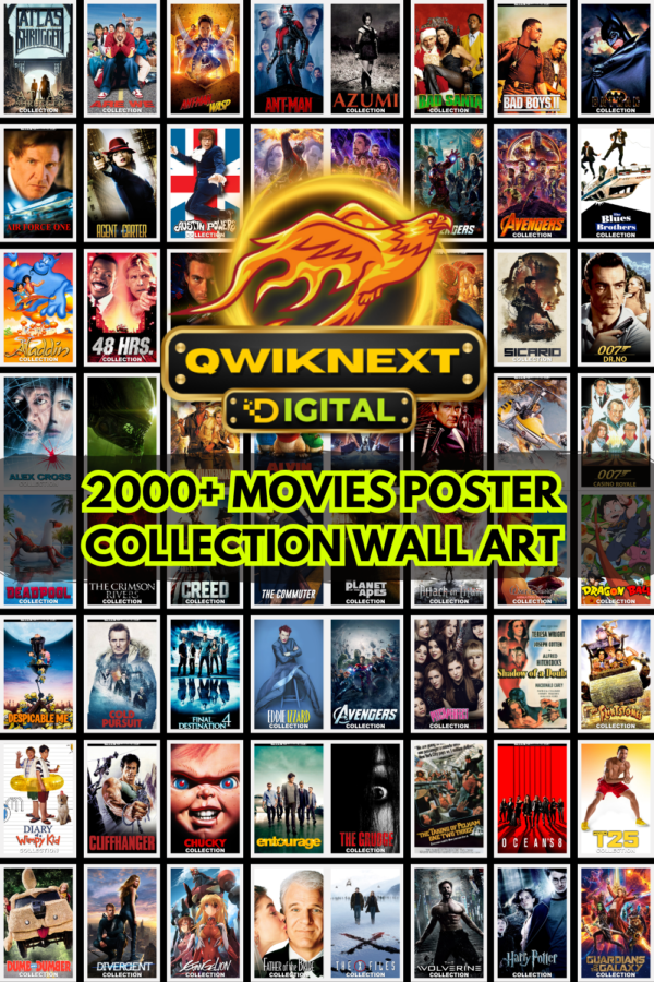 2000+ MOVIES POSTER COLLECTION WALL ART