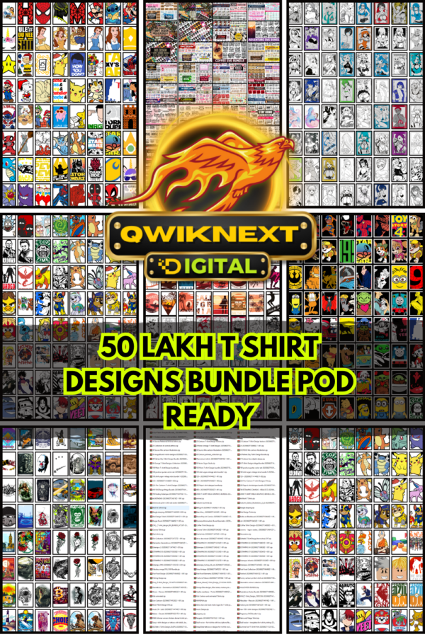 50 Lakh T-Shirt Designs Mega Bundle | 500,000+ PNG SVG Graphics | Print on Demand Ready | Instant Download for Etsy, Merch & Shopify