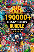 Stickers Cartoon PNG Bundle for Printing Stickers T-Shirts & POD Designs | Sublimation PNG Pack | Printable Clipart Collection | Instant Digital Download