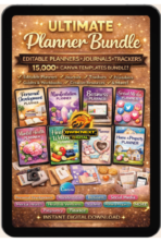 Ultimate Planner Bundle | 15,000+ Editable Canva Templates | Journals, Trackers & Printable Planners | PLR & MRR Digital Download